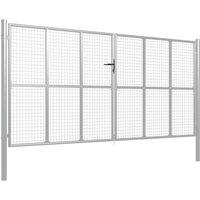 Berkfield Home Garden Gate Galvanised Steel 415x225 cm Silver