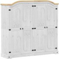 Berkfield Home Wardrobe Corona White 194x52x186 cm Solid Wood Pine | Size: 194 x 52 x 186 cm