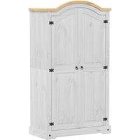 Berkfield Home Wardrobe Corona White 102x52x186 cm Solid Wood Pine | Size: 102 x 52 x 186 cm