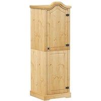 Berkfield Home Wardrobe Corona 55x52x170 cm Solid Wood Pine in Light Brown | Size: 55 x 52 x 170 cm