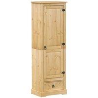 Berkfield Home Wardrobe Corona 55x38x170 cm Solid Wood Pine in Light Tan | Size: 55 x 38 x 170 cm