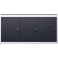 Berkfield Home Wall Mounted Tool Cabinet Industrial Style Metal Grey & Black