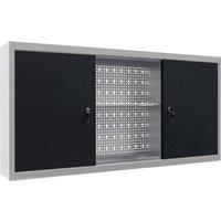 Berkfield Home Wall Mounted Tool Cabinet Industrial Style Metal Grey & Black