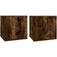 Berkfield Home Wall Mounted TV Cabinets 2 pcs Smoked Oak 40x34.5x40 cm in Brown