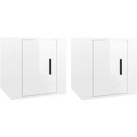 Berkfield Home Wall Mounted TV Cabinets 2 pcs High Gloss White 40x34.5x40 cm