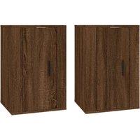 Berkfield Home Wall Mounted TV Cabinets 2 pcs Brown Oak 40x34.5x60 cm