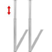 Berkfield Home Telescopic Table Legs 4 pcs Brushed Nickel 710 mm-1100 mm in Silver