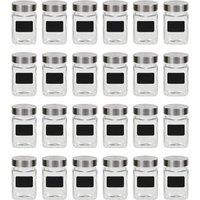 Berkfield Home Storage Jars with Sticker 24 pcs 300 ml in Clear