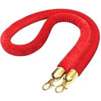 Berkfield Home Stanchion Stand Rope Red & Golden Velvet