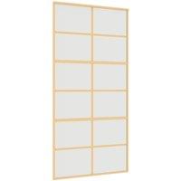 Berkfield Home Sliding Door Gold 102.5x205 cm Frosted ESG Glass & Aluminium