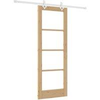 Berkfield Home Sliding Door with Hardware Set 73.5x198.5 cm Solid Wood Pine in Beige