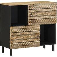 Berkfield Home Sideboard 80x33.5x75 cm Solid Rough Wood Mango in Brown