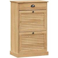 Berkfield Home Shoe Cabinet VIGO 60x35x96 cm Solid Wood Pine in Brown | Size: 60 x 35 x 96 cm
