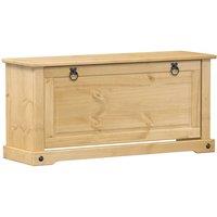 Berkfield Home Shoe Cabinet Corona 99x32x47 cm Solid Wood Pine in Natural | Size: 99 x 32 x 47 cm