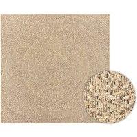 Berkfield Home Rug ZIZUR 240x240 cm Jute Look Indoor & Outdoor in Light Sand | Size: Medium
