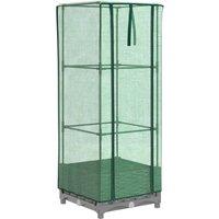 Berkfield Home Raised Bed with Greenhouse Cover Rattan Look 40x40x123 cm in Light Grey | Size: 40 x 40 x 123 cm