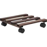 Berkfield Home Plant Rollers 4 pcs Cedar Wood 25x25 cm in Brown