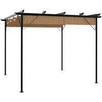 Berkfield Home Pergola with Retractable Roof Taupe 3x3 m Steel 180 g/m in Beige
