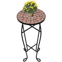Berkfield Home Mosaic Side Table Plant Table Terracotta in Black