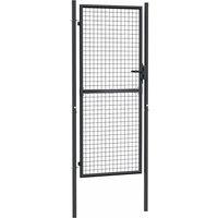 Berkfield Home Mesh Garden Gate Galvanised Steel 100x250 cm Grey in Dark Grey