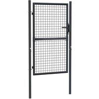 Berkfield Home Mesh Garden Gate Galvanised Steel 100x200 cm Grey
