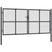 Berkfield Home Mesh Garden Gate Anthracite 300x175 cm Galvanised Steel in Grey