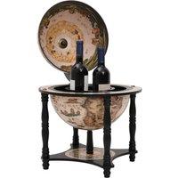 Berkfield Home Globe Bar Wine Stand Black Solid Wood Eucalyptus