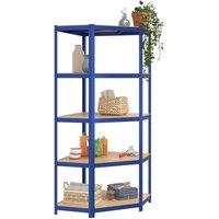 Berkfield Home Sturdy 5-Layer Corner Shelf Blue Steel&Engineered Wood