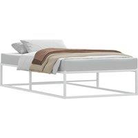 Berkfield Home Elegant Bed Frame without Mattress White 100x200 cm Metal