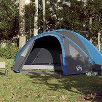 Berkfield Home Modern Camping Tent Dome 4-Person Blue Waterproof