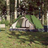 Berkfield Home Modern Camping Tent Dome 3-Person Green Quick Release