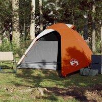 Berkfield Home Modern Camping Tent Dome 3-Person Orange Waterproof