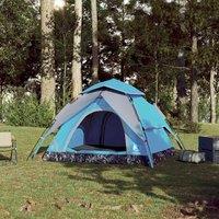 Berkfield Home Modern Camping Tent Dome 4-Person Blue Quick Release