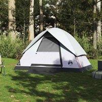 Berkfield Home White Camping Tent Dome 2-Person White Blackout Fabric Waterproof