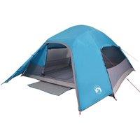 Berkfield Home Modern Camping Tent Dome 4-Person Blue Waterproof