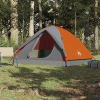Berkfield Home Modern Camping Tent Dome 3-Person Orange Waterproof
