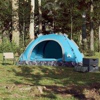 Berkfield Home Modern Camping Tent 4-Person Blue Quick Release