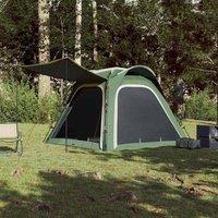 Berkfield Home Modern Camping Tent 4-Person Green Quick Release Waterproof