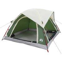 Berkfield Home Modern Camping Tent Cabin 4-Person Green Waterproof