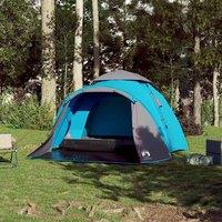 Berkfield Home Modern Camping Tent Dome 3-Person Blue Quick Release