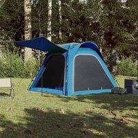 Berkfield Home Modern Camping Tent 4-Person Blue Quick Release Waterproof