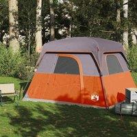 Berkfield Home Modern Camping Tent Cabin 4-Person Orange Waterproof