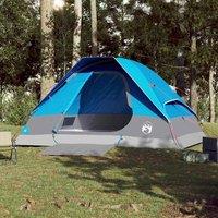 Berkfield Home Modern Camping Tent Dome 4-Person Blue Waterproof