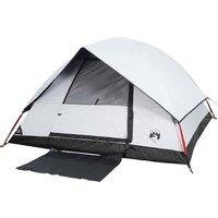 Berkfield Home White Camping Tent Dome 4-Person White Blackout Fabric Waterproof