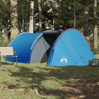 Berkfield Home Modern Camping Tent Tunnel 4-Person Blue Waterproof
