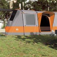 Berkfield Home Modern Camping Tent Tunnel 4-Person Grey & Orange Waterproof
