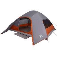 Berkfield Home Modern Camping Tent Dome 4-Person Grey Waterproof