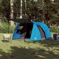 Berkfield Home Modern Camping Tent Tunnel 4-Person Blue Waterproof