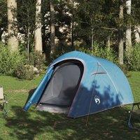 Berkfield Home Modern Camping Tent Tunnel 3-Person Blue Waterproof
