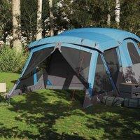 Berkfield Home Modern Camping Tent with Porch 4-Person Blue Waterproof